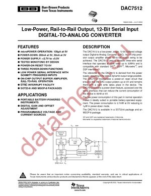 DAC7512N/3K datasheet  